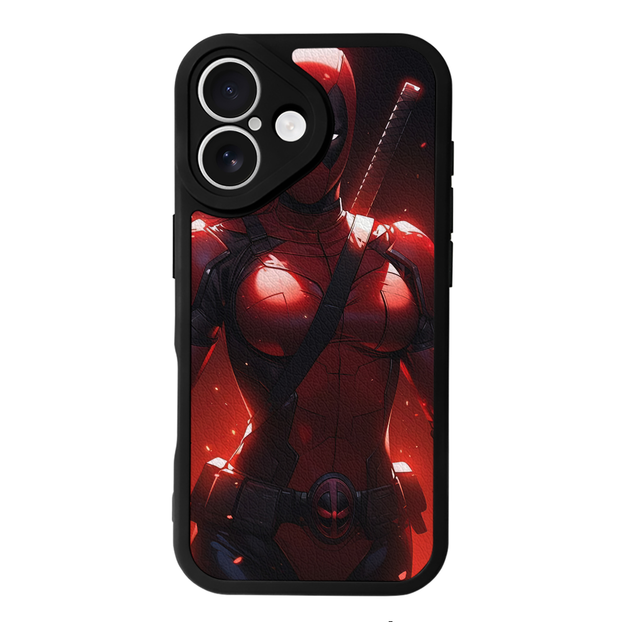 （画像用） Deadpool デッドプール 【iPhone 16シリーズ対応】シリコンスマホケース（レザー調） 材質：シリコン